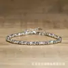 Pulsera de Bambú con Cuentas de Hígado de Hierro Estilo Metálico Tejida a Mano Ajustable Estilo Simple Moda Joyería para Hombres