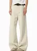 Pantalones casuales de trabajo de color sólido estilo americano para hombre, corte limpio, nueva colección primavera/otoño, corte holgado, versátiles, de pierna curva, pierna ancha