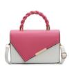 Bolso de mano sencillo estilo coreano 2025 Nuevo bolso cuadrado pequeño moderno con costuras en color bandolera
