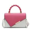 Bolso Cruzado Pequeño Cuadrado de Colorido Bloqueo de Color Texturizado de Moda Nuevo 2026 Contraste de Color Verano Casual Simple Elegante para Mujer