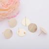 Base de Arete Chapada en Oro de 14K que Conserva el Color, Base Plana de 15 mm con Accesorios Colgantes, Aretes Hechos a Mano para DIY, Tachuelas de Base Plana
