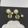 Nuevos Pendientes de Perlas Encrustadas con Pigmento de Nariz Cd Grandes y Pequeños de la Marca Dior/Dior para Mujer, Versión de Alta Gama, Venta al por Mayor