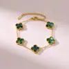 Pulsera popular de trébol de cuatro hojas de 13 mm exquisitamente elaborada, pulsera de cinco flores de nácar de doble cara de 18 quilates para mujer, nueva versión con un toque de alta gama