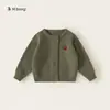 Bangxuan Huzhou Zhili ropa para niños top liso para niños ropa interior sencilla para niños pequeños cárdigan de punto de otoño para niñas