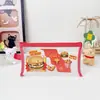 Nova Estojo de Lápis Desenho Animado Fofo Bolsa de Armazenamento em Rede Bolsa de Armazenamento de Material Escolar para Estudante Estojo de Lápis Transparente com Rede de Desenho Animado B6