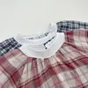 INS Otoño/Invierno Bebé Cuello Redondo Pequeño Cuadros Manga Larga Harper Traje de Gateo para Bebé Niña