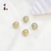 Estilo Chino 10mm Esmalte Cloisonné Cuentas Sueltas Bola de Flor de Oro de 18K Espaciador Accesorios para Pulseras Collares
