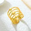 Comercio exterior transfronterizo europeo y americano anillo de corazón con líneas irregulares de acero inoxidable anillo abierto ajustable de nicho de alta gama joyería para manos