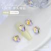 Popular online popular arte de unhas Cor Mágica Pilha de Cristal Acabamento Diamantado super brilhante coração torto retangular incrustado Pérola decorações de unhas