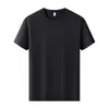 Camiseta de Trabalho Masculina de Seda de Gelo de Secagem Rápida, Manga Curta com Logo Estampado, Respirável para Uso Externo, Camisa Publicitária para Equipe Corporativa, Gola Redonda