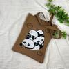 Bolsa de Tricô Ins Desenho Panda Feminina Moda para Carregar na Mão Grande Capacidade Bolsa de Ombro Bolsa Transversal Bolsa