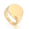 Anillo de acero de titanio liso grabable con logo láser, anillo geométrico redondo de acero inoxidable para hombre y mujer, viento frío