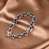 Pulsera de Plata S925 Rey Ciervo Dorado Artesanía Retro Diseño Geométrico Moderno Hierba Tang Cierre de Langosta Pulsera de Plata para Hombres