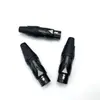 Conector hembra de mezclador de cabeza Cannon negra de tres pines chapado en oro, asiento madre de grifo de tarjeta de micrófono XLR de tres pines