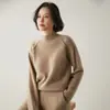 Nuevo Suéter de Cachemira de Color Sólido con Cuello Medio para Mujer Otoño/Invierno 2026, Suéter Base de Punto Grueso Holgado con Puntadas Externas