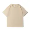 K2301 Camiseta de Manga Curta para Funcionários de Biblioteca 210g Algodão Solta Justa Siro Spun Algodão Penteado Placa Leve Algodão Liso T