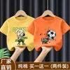Atuendo de Verano Elegante para Niños Camiseta a la Moda de Calle de Algodón Puro de Manga Media Nueva 2026 Camisa Casual