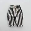 Ropa Infantil Estilo Coreano 26 Verano Niños y Niñas Bebé Algodón Cintura Elástica Raya Cordón Holgado Pantalones Casuales Pantalones Largos