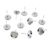 Aretes mayoristas transfronterizos de acero inoxidable con soporte de piedra de disco 6-12 mm en forma de arco, aguja soldada para DIY, accesorios de joyería