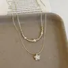 Collar Colgante de Perlas de Zircón con Cuentas de Estrella, Moderno y Elegante, Cadena Sencilla para Clavícula, Lujo Ligero, Sensación de Alta Gama, Accesorio Versátil