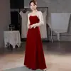Vestido de Noche Negro de Lujo Ligero de Alta Gama Francés Estilo Hepburn Ceremonia de Mayoría de Edad Anfitrión de Banquete de Alta Gama Vestido de Manga Larga