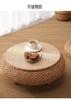 Mesa redonda pequeña con ventana salediza de ratán tejido, mesa de centro tipo tatami, mesa de suelo Kang, alféizar de ventana para dormitorio, mesa baja de madera maciza de estilo japonés