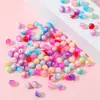 Pulseira de Flor Rosa Gradiente Colorida de ABS com Pérolas Artificiais Contas Soltas Acessórios para Joias DIY Pulseira Colar Feitos à Mão Materiais