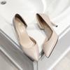 Saltos Altos Femininos 2025 Verão Novos Sapatos Femininos Salto Agulha Preto Bico Fino Francês Profissionais Elegantes Sapatos de Calçar