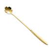 Colher Sakura de aço inoxidável, copo de vidro para café da manhã, colher para misturar, presente de casamento, colher de café, colher de gelo
