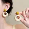 Pendientes de Concha Flor Dopamina para Mujer, Únicos y Hermosos en Primavera, Pendientes Dulces de Bloques de Color, Pendientes Coloridos Exagerados para Viaje
