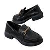 Mocasines de Tacón Bajo para Mujer 2025 Nuevos Zapatos de Trabajo de Tacón Plano Suela Suave Zapatos de Piel de Vaca Genuina Planos Versátiles para Primavera y Otoño Tacones Gruesos
