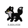 Gatinho Preto de Desenho Animado Adesivos de Tecido Autoadesivos Sem Passar Roupas Adesivos de Bordado Sem Furos Sem Costura para Roupas Infantis
