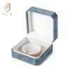 Caja de Regalo de Lujo con Forma Octagonal Creativa Estampado en Caliente Artesanía Patrón de Pirámide Borde Dorado Caja para Joyería Caja para Anillos