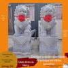 Jade branco Bluestone Lion par de ornamentos de escultura de pedra para pátio de casa edifício antigo área cênica jardim pedra esculpindo leão de pedra
