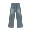 Jeans Estilo Americano/Personalizados para Hombre Primavera y Otoño Estilo Nuevo Caída Holgados Retro Pierna Recta Casual Tendencia Marca Pierna Ancha