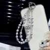 Cadena para Teléfono Móvil de Perla de Cristal Doble Capa Linda Aleación Corazón de Chica Kt Cadena Colgante Versátil Colgante para Funda de Teléfono Móvil Cordón Venta al por Mayor