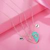 Bff Corazón Roto Unicornio Mejores Amigos Imán Colgante de Aleación Collar para Niños Set de Dos Piezas Moda