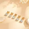 Pendientes Personalizados de Moda Estilo Coreano Lujo Accesible Pendientes de Gama Alta Pendientes Sencillos Redondos de Zirconia con Garras Joyería para Mujeres y Hombres