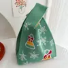 Bolso Chaleco Bolso Chaleco Bolso de Mano Tejido Casual Bolso de Mano Contraste de Color Ajedrez Bolso de Mano Coreano de Lujo Ligero