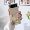 Para Samsung ZFlip6 Espejo Plegable Huawei P50Pockt2 Pulsera Espejo de Amor Estuche Acrílico Resistente a Roturas