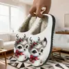 Pantuflas de Algodón con Estampado de Ciervo Navideño de Dibujos Animados de Comercio Exterior para Mujer, Pantuflas Cálidas de Interior para Otoño e Invierno, Pod Venta al por Mayor Transfronteriza