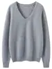 Suéter de Cashmere Gola V Pulôver Amigo da Pele Pulôver Suéter Base Tricotado Suéter de Cashmere Feminino Ponto Fabricante Atacado