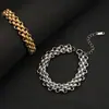 Pulsera de Acero Inoxidable Nueva con Diseño Trenzado, Estilo Europeo y Americano Transfronterizo, Moda Callejera Hip-Hop Personalidad, Modelo para Mujer