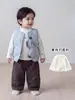 Conjunto de Invierno para Niños: Chaqueta de plumón cálida, chaleco de plumón de pato blanco, camiseta base y pantalones de algodón con forro polar - Conjunto de invierno de tres piezas
