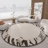Tapete Redondo para Estudo de Luxo Leve, Cadeira para Computador de Sala de Estar Estilo High-End, Almofada para Cadeira de Maquiagem, Toque High-End, Tapete Lavável e Absorvente