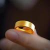 Anillo de fondo plano con herencia de ley antigua, anillo para amantes del oro arena, anillo liso mate para hombres y mujeres, anillo clásico liso, pulsera al por mayor