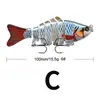 Isca Artificial Luya 10cm Plástico Isca Rígida 15.5g Multisseção Peixe 7 Seções Isca Biônica Luya Isca Falsa Isca de Pesca Atacado