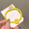 Anillo para el Cabello de Cara Sonriente de Aleación de Color Neón de Corea Cuerda para Cola de Caballo de Niña Linda Bola para la Cabeza Correa Elástica Alta para el Cabello