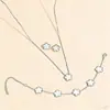 Pulsera, Collar, Pendientes de Flor de Cinco Hojas de Color Acero de 13 mm de Alta Venta, No se Desvanecen, Trébol de Cinco Hojas de Nácar, Joyería de Moda Versátil, Fábrica