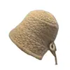 Sombrero de Pescador de Punto con Abertura Trasera, Adelgazante, Hueco, para Otoño e Invierno, Dulce y Cálido, Protector de Orejas, de Moda para Mujer